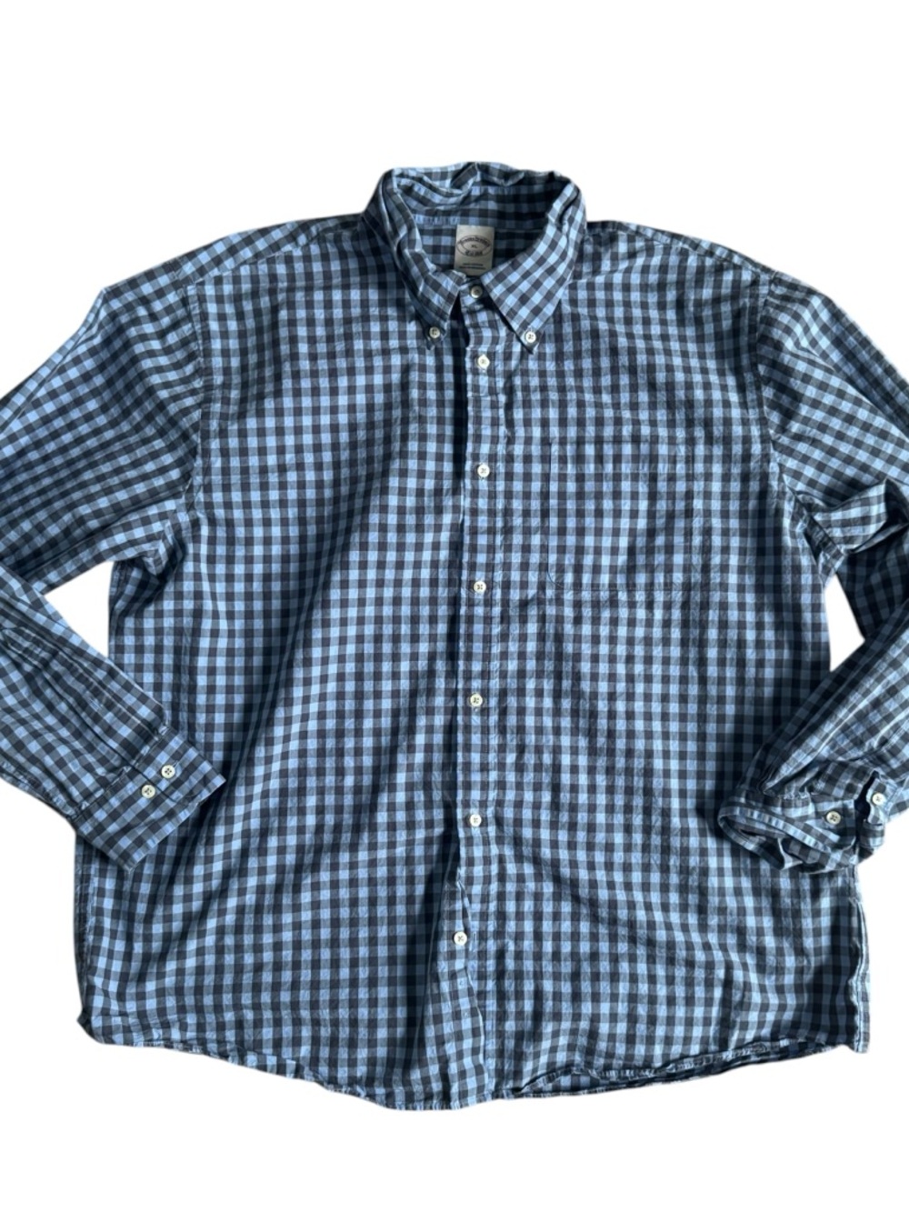 Brooks Brothers Blue and Navy Gingham Button-Down Shirt